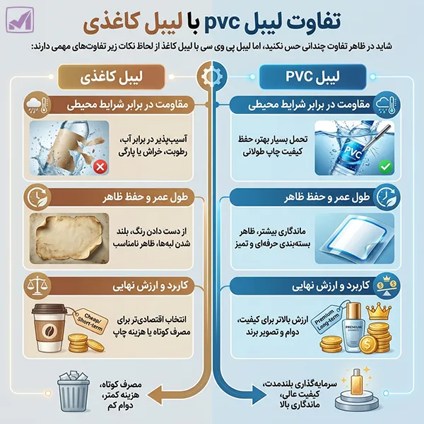 تفاوت لیبل pvc با لیبل کاغذی